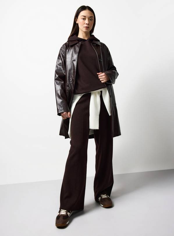 Dark Brown Pure Cotton Oversized Fit Hoodie XS